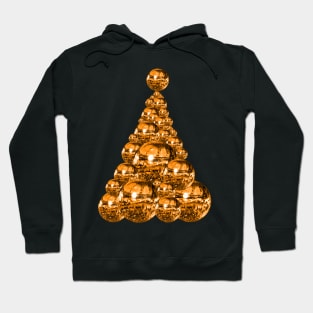 70's Orange Disco Ball Christmas Tree Hoodie